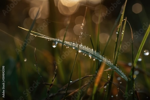 water drops on the grass. Generative AI