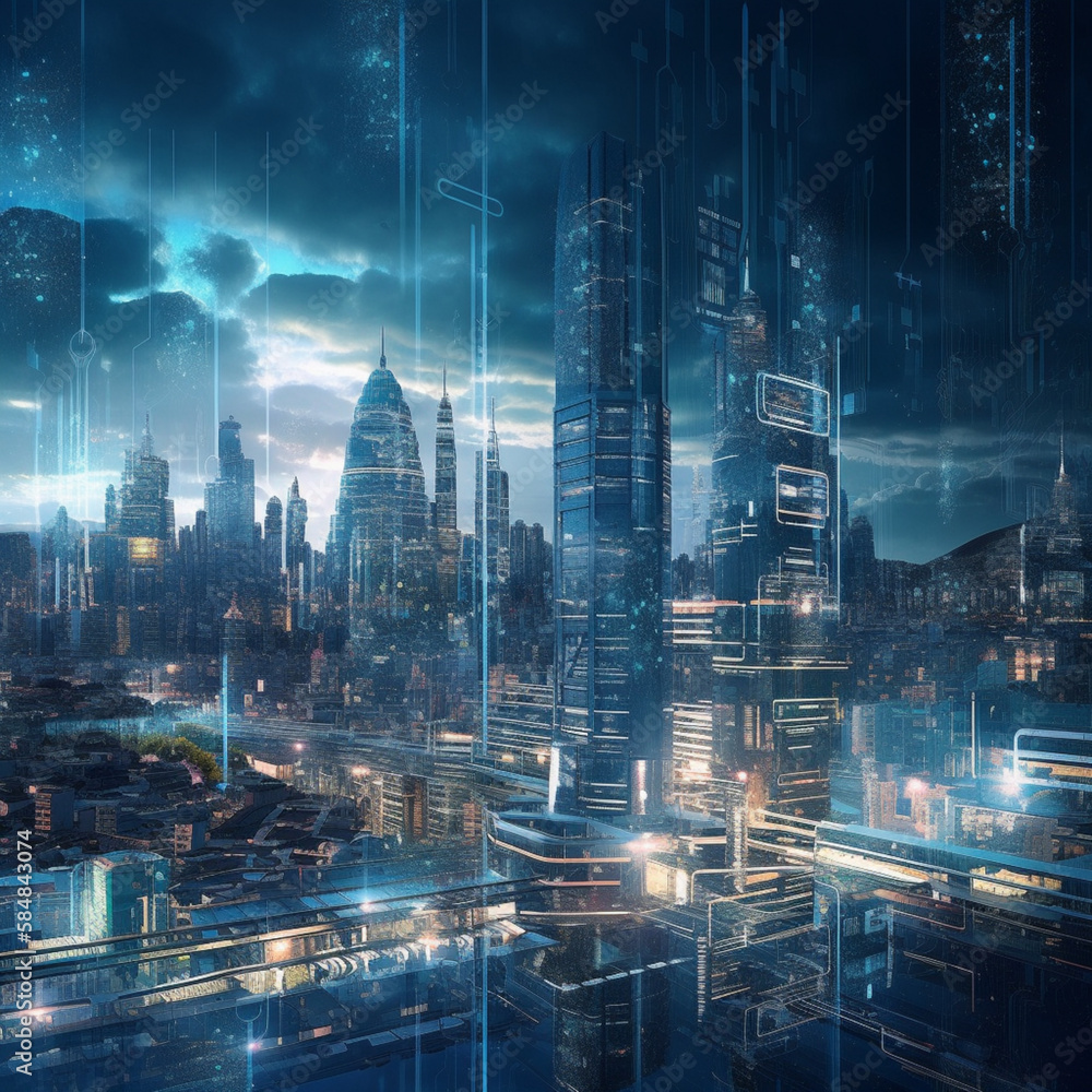 Naklejka premium city at night