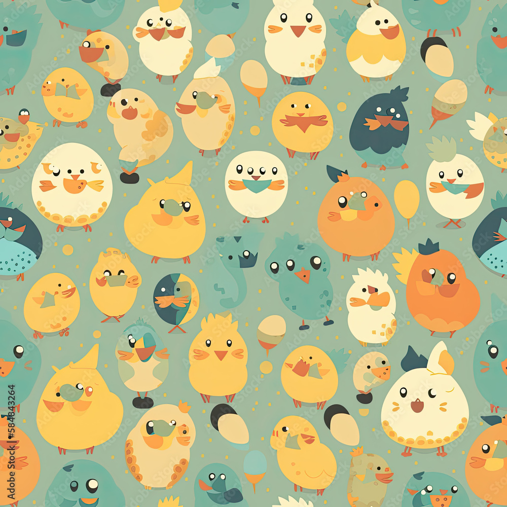 Seamless pattern of Easter chicks | Tile Pattern Seamless pattern of Easter chicks | Tile Pattern