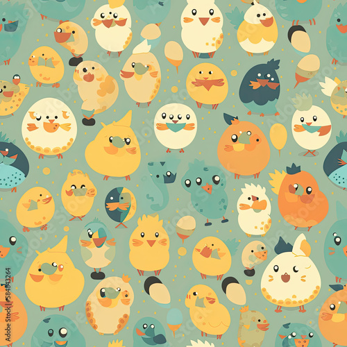 Seamless pattern of Easter chicks | Tile Pattern
