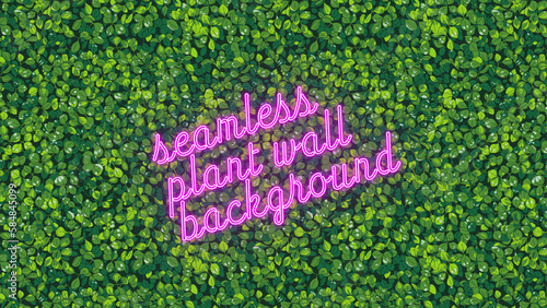 seamless plant wall background, pattern with outlines