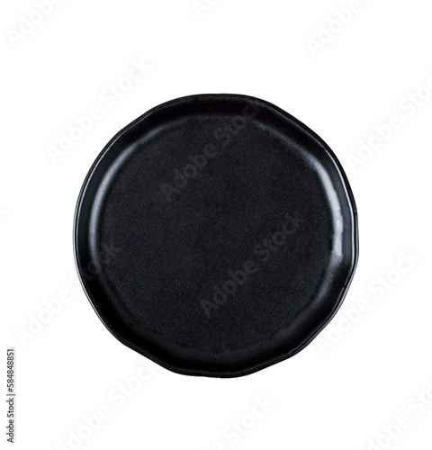 top empty plate isolated on transparent png