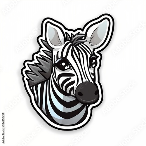 Head of a zebra  sticker.