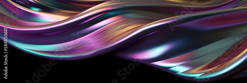 Abstract iridescent smooth metallic liquid background (generative ai) 
