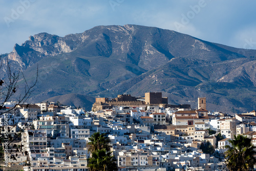 View of the village of white houses of Salobreña on the Mediterranean coast of Andalusia (Spain) © Miguel Ángel RM