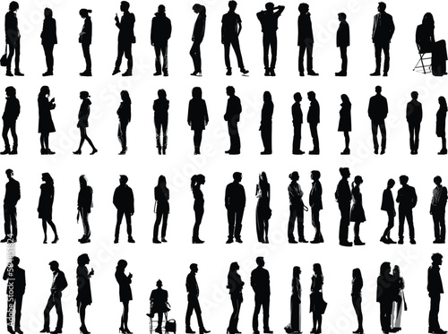 silhouettes of various people