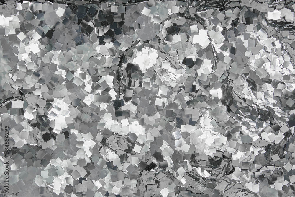 Decorative background with silver confetti. Stock Photo | Adobe Stock