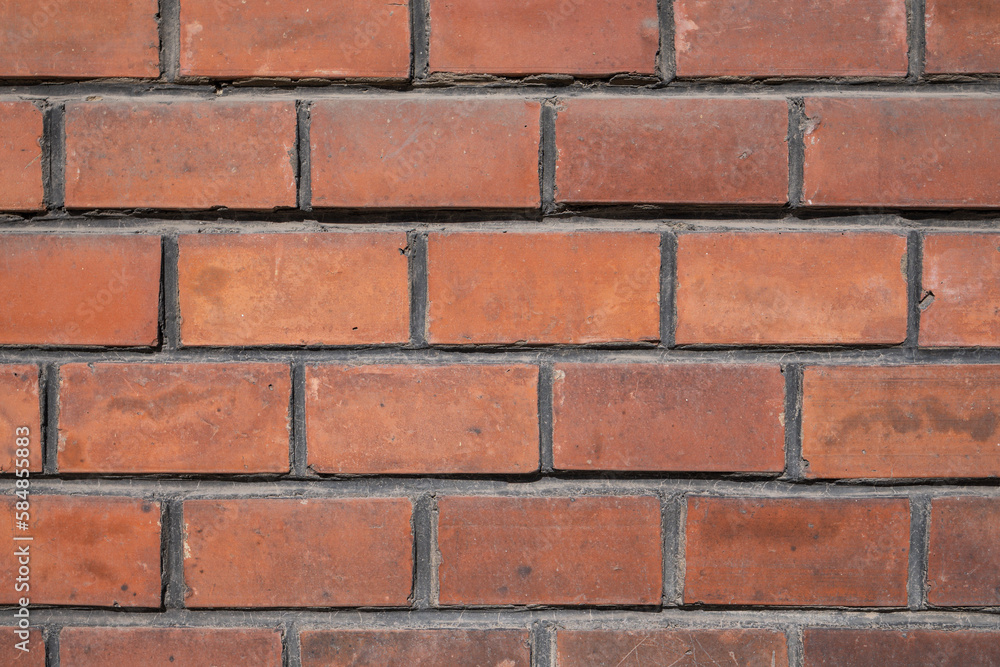 Old red brick exterior wall. Old red brick exterior wall.