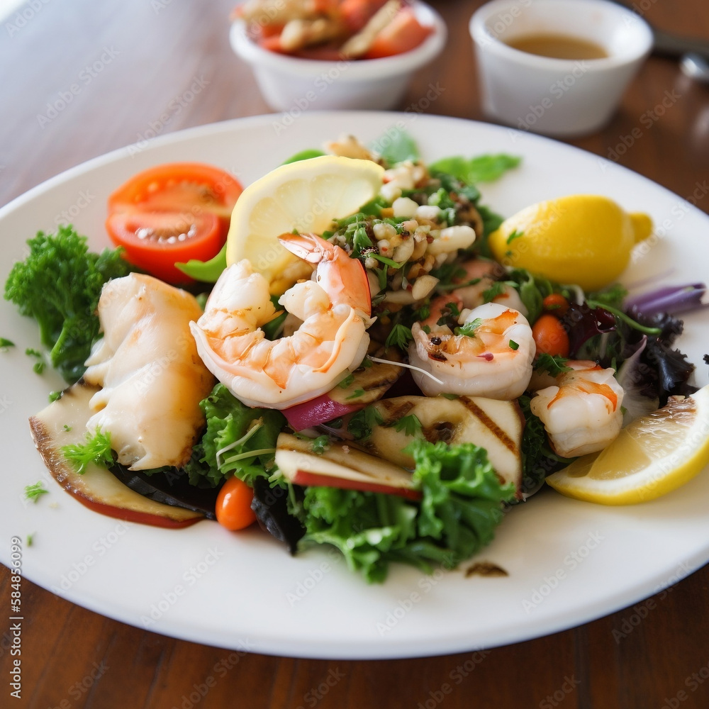 shrimps with salad shrimps with salad