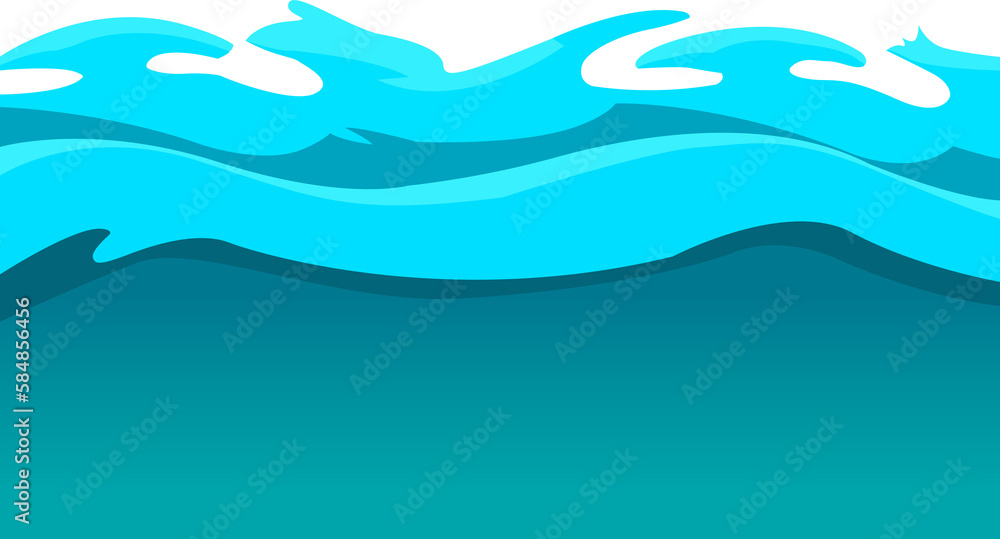 Obraz premium Blue ocean wave abstract background. Blue ocean wave illustration.