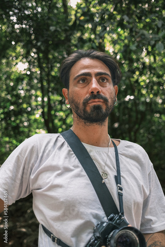 portrait of a photographer in the jungle