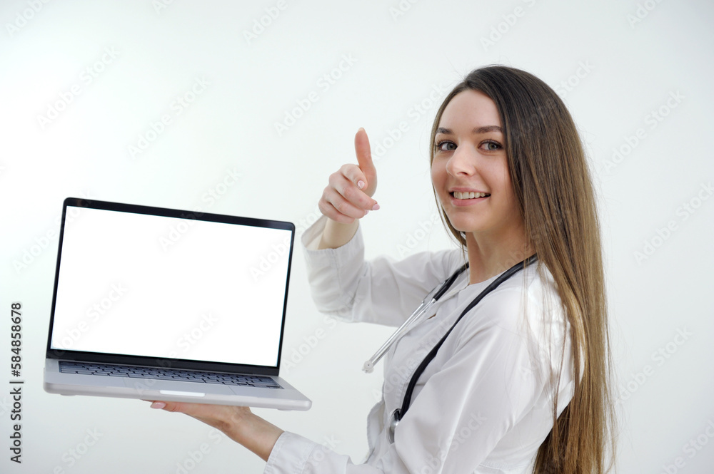 A female doctor working isolated on white background. High quality photo A female doctor working isolated on white background. High quality photo