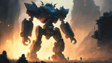 machine robot giant battle bot generative ai