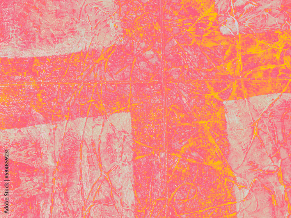 intense pink and yellow cross with texture
