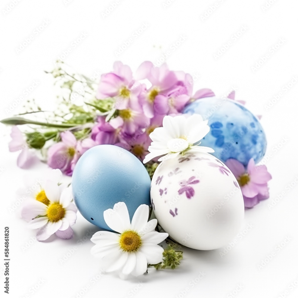 easter eggs with flowers easter eggs with flowers