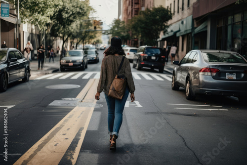 Ending street harassment - world where women can safely walk down the street without fear of harassment or assault, generative ai © aicandy