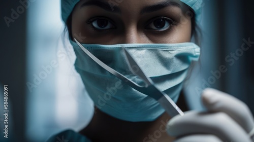 Empowered Women in Medicine: Close Up of Female Surgeon, GENERATIVE AI