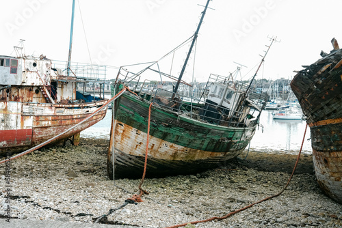 old  abandoned  ships in port 