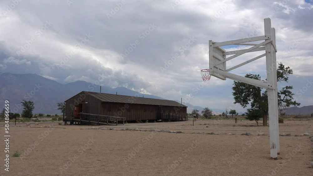 2022 - remains of the Manzanar Japanese relocation camp in the Sierra Nevada Owens Valley, California. 2022 - remains of the Manzanar Japanese relocation camp in the Sierra Nevada Owens Valley, California.