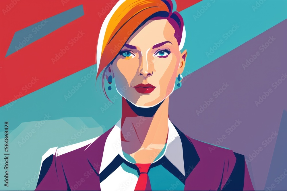 Φωτογραφία A Woman With A Red Tie And A Suit On Is Looking At The Camera Law Office Fauvism