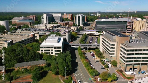 2022 - very good aerial over the University Of North Carolina campus at Chapel Hill medical center. photo