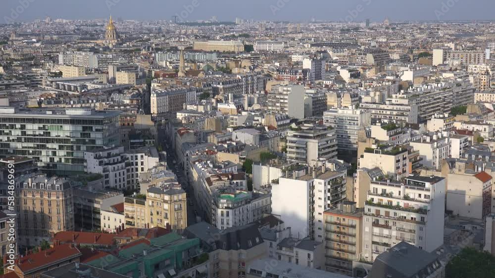 2022 - good high angle establishing shot of Paris, France and suburbs. 2022 - good high angle establishing shot of Paris, France and suburbs.