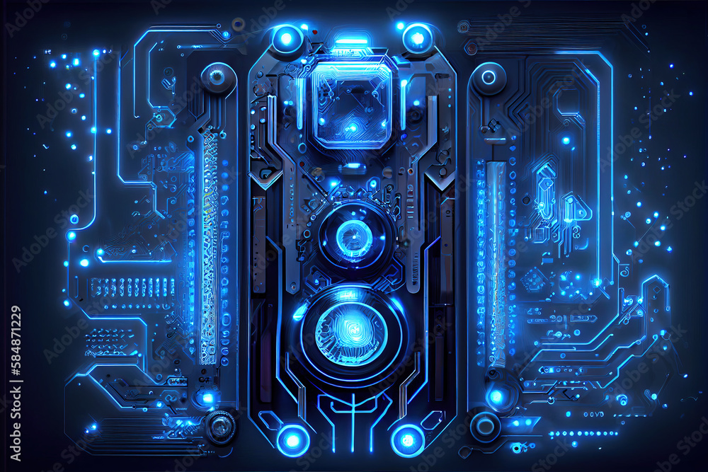 Fototapeta premium Abstract digital technology background AI generated