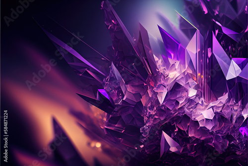 Mysterious purple crystal abstract generative background © WhataWin