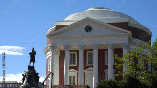 2022 - establishing shot of the Rotunda on the University of Virginia campus, designed and built by Thomas Jefferson. photo