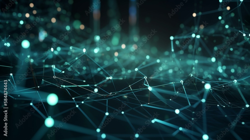 Obraz premium Technology background, Business concept, digital background, Network Background, bokeh, Generative AI