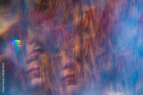 Hair texture and red lips creepy portrait