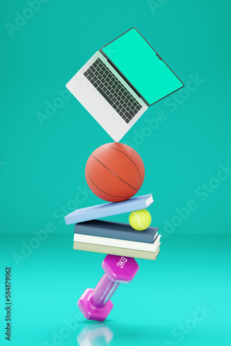 Work / study / life multitasking balance concept