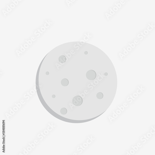 Professionally drawn moon illustration on a white background