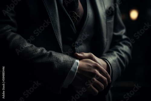 Businessman hands, abstract business background. Decision making concept. AI generated, human enhanced © top images
