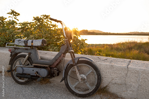 old abandoned moped
