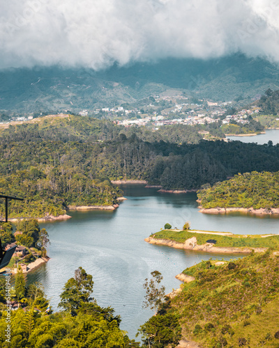 view from El Peñón in Guatape, Colombia