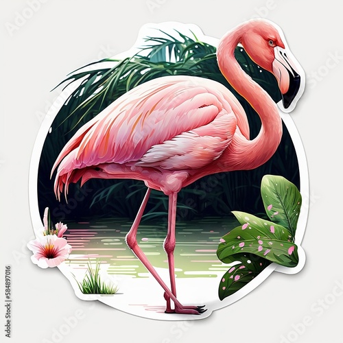 pink flamingo sticker