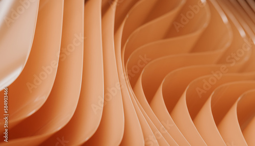 Abstract orange background with layers of silk folded drapery