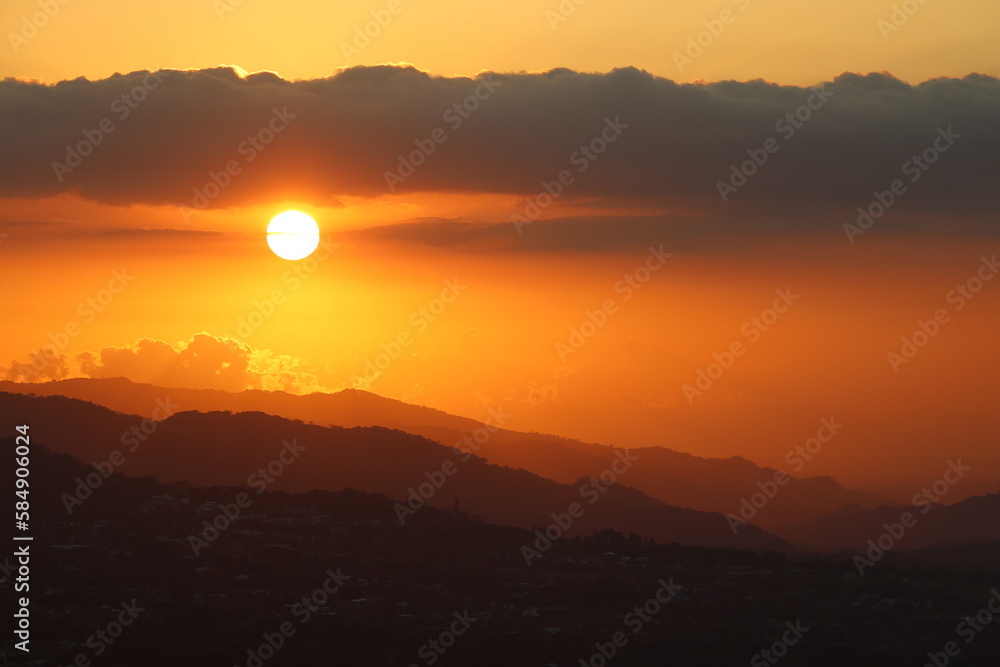 Sunset over the mountains of Santa Ana, Costa Rica Sunset over the mountains of Santa Ana, Costa Rica