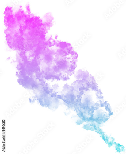 Pink and Blue Gradient Smoke Abstract Shape