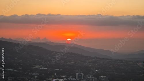 Sunset over the mountains of Santa Ana, Costa Rica © WildPhotography.com