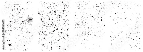 Set of Grunge Distressed Textures with Splatters and Scratches. EPS 10.