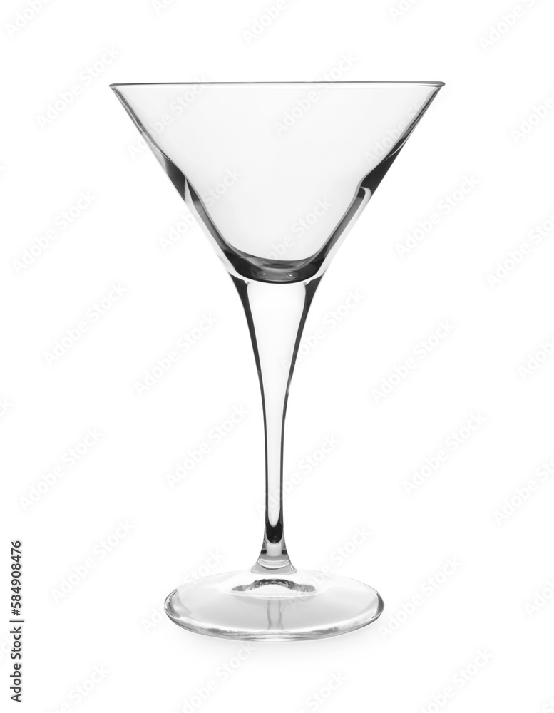 Elegant clean empty martini glass isolated on white Elegant clean empty martini glass isolated on white