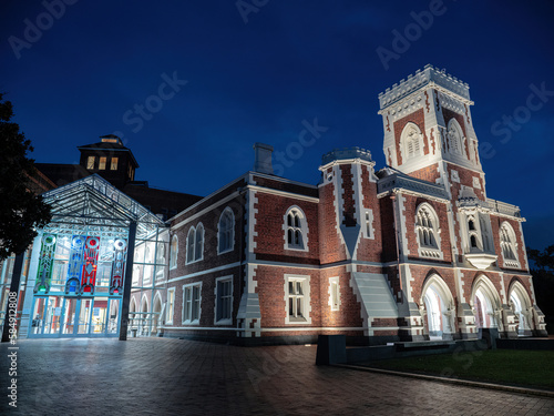 New Zealand Ministry of Justice Auckland High Court. Night view. photo