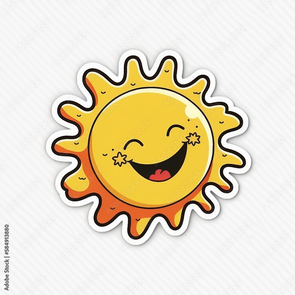 sun cartoon sticker