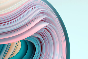 3D Illustration of twisted colorful shapes