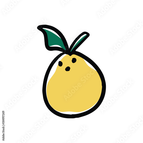 multicolored doodle fruits on white background