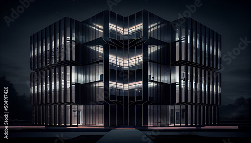 Modern architecture shapes futuristic cityscape reflecting travel and innovation ,generative AI