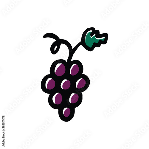 multicolored doodle fruits on white background