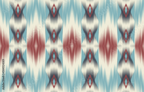 Ethnic abstract ikat art. Fabric Morocco, geometric ethnic pattern seamless  color oriental. Background, Design for fabric, curtain, carpet, wallpaper, clothing, wrapping, Batik, vector illustration
